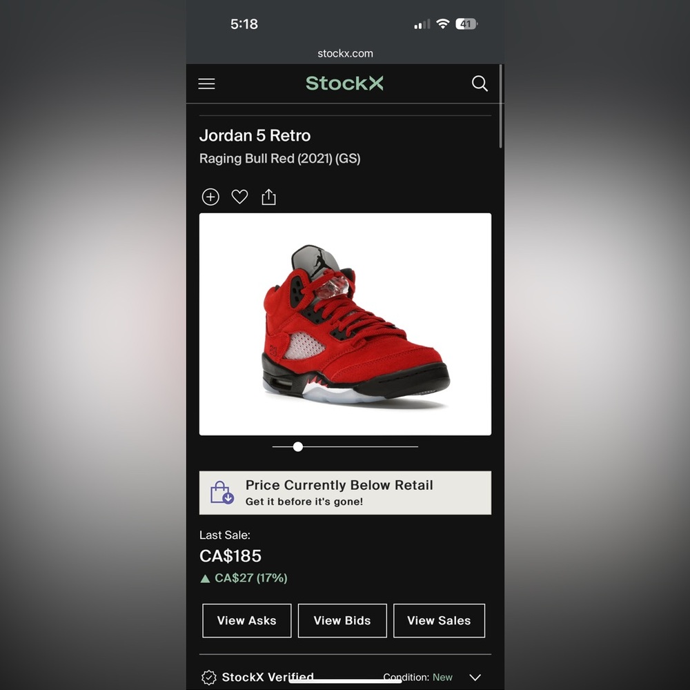 Jordan 5 Retro - Raging Bull - Picture 5 of 5